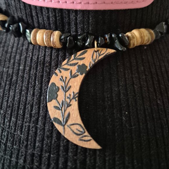 Crescent Moon Hat Band – Boho Western Beaded Accessory - Picture 1 of 4